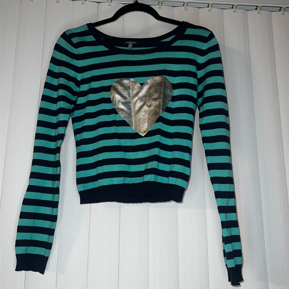 Striped sweater with heart